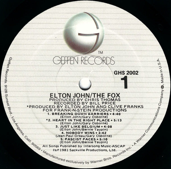 Elton John - The Fox - LP 3
