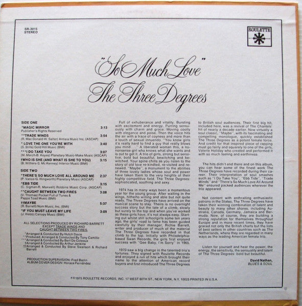 The Three Degrees - So Much Love - LP 2