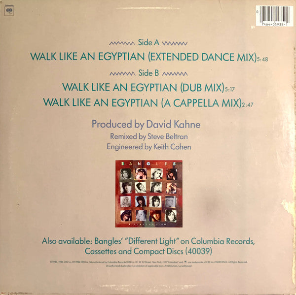 Bangles - Walk Like An Egyptian - 12" 2