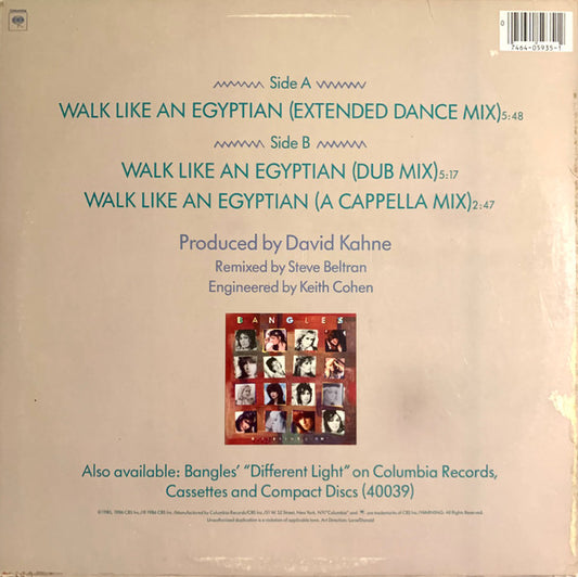 Bangles - Walk Like An Egyptian - 12" 2