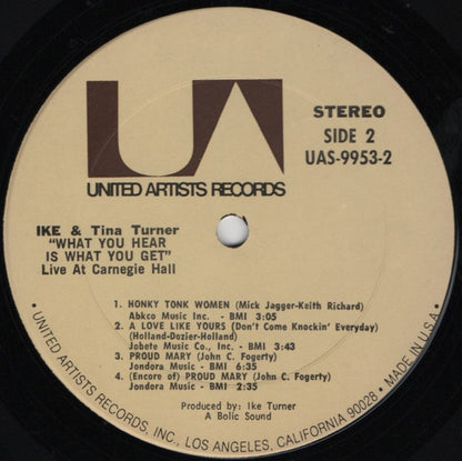 Ike & Tina Turner - "What You Hear Is What You Get" - Live At Carnegie Hall - Vinyl, LP, Album, Stereo 2