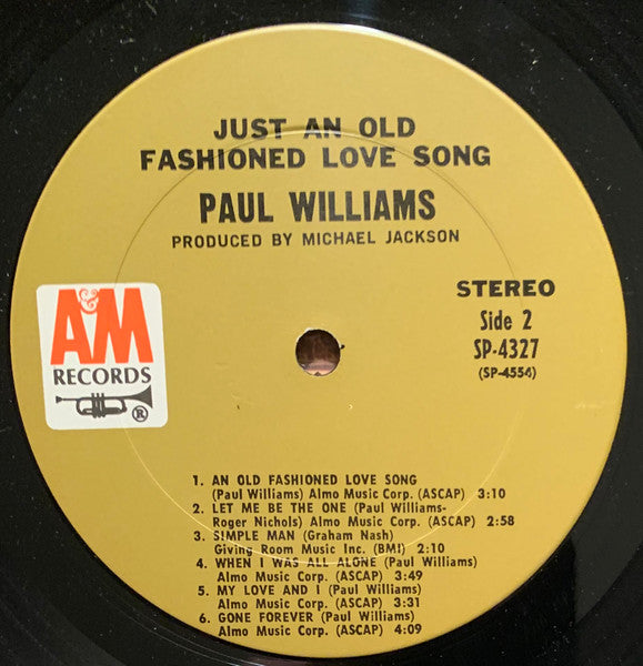 Paul Williams (2) - Just An Old Fashioned Love Song - Vinyl, LP, Album 4