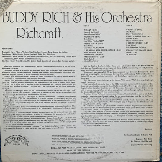 Buddy Rich And His Orchestra - Richcraft - Vinyl, LP, Album, Reissue, Mono 2