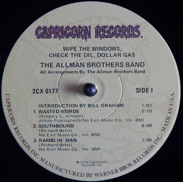 The Allman Brothers Band - Wipe The Windows, Check The Oil, Dollar Gas - Vinyl, LP, Album 5