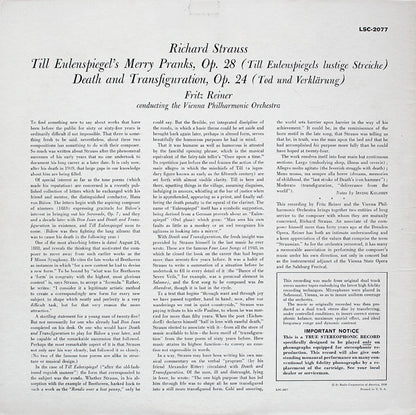 Richard Strauss, Fritz Reiner, Vienna Philharmonic Orchestra - Till Eulenspiegel / Death And Transfiguration - LP 2