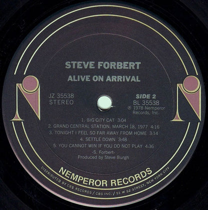 Steve Forbert - Alive On Arrival - LP 4