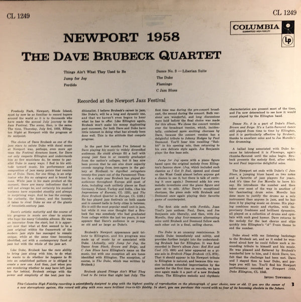 The Dave Brubeck Quartet - Newport 1958 - LP 2