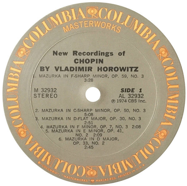 Vladimir Horowitz - New Recordings Of Chopin - LP 3