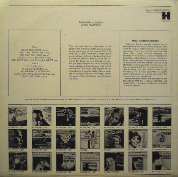 Rosemary Clooney - Mixed Emotions - LP 2
