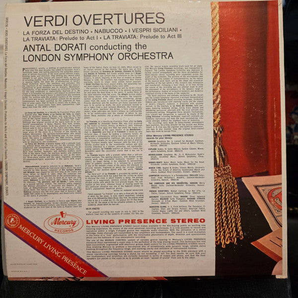 Verdi, London Symphony Orchestra, Antal Dorati - Overtures - LP 2