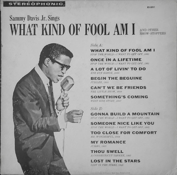 Sammy Davis Jr. - Sammy Davis Jr Sings What Kind Of Fool Am I (And Other Show-Stoppers) - LP 2