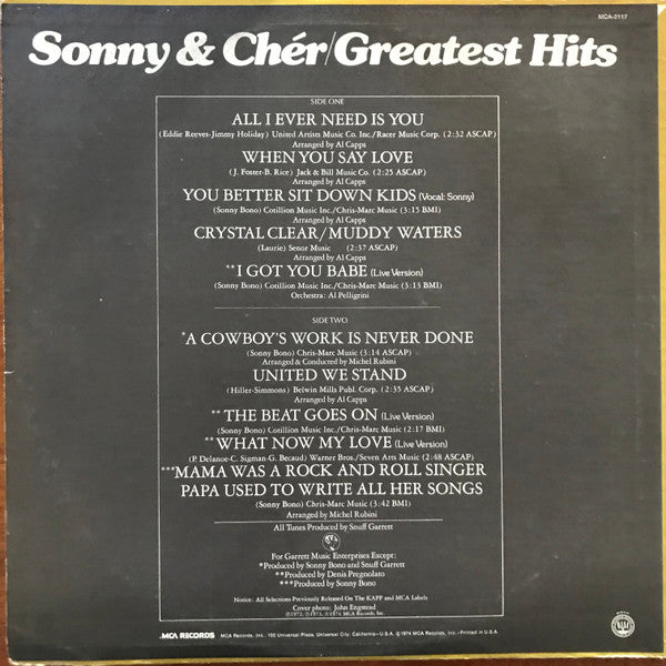 Sonny & Cher - Greatest Hits - LP 2