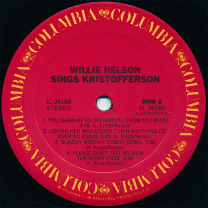 Willie Nelson - Willie Nelson Sings Kristofferson - LP 4