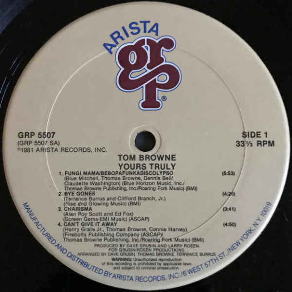 Tom Browne - Yours Truly - LP 3