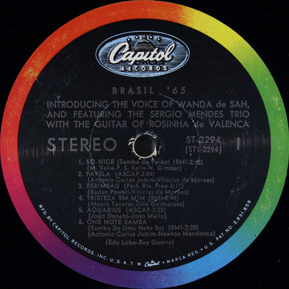 The Sérgio Mendes Trio Introducing Wanda De Sah With Rosinha De Valenca - Brasil '65 - LP 3