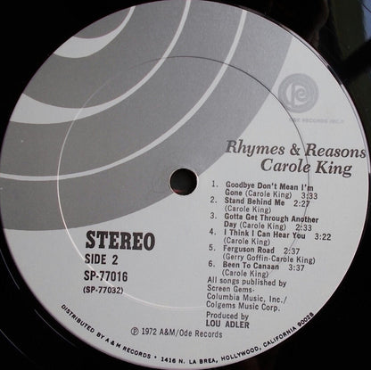Carole King - Rhymes & Reasons - LP 4