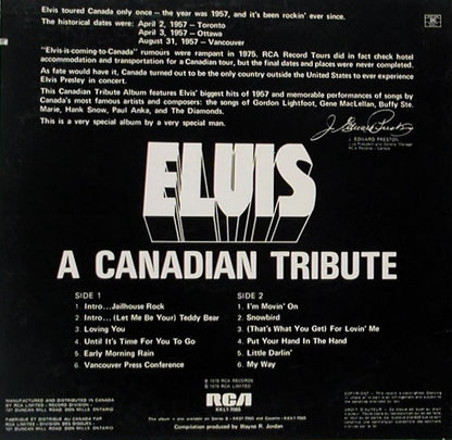 Elvis Presley - A Canadian Tribute - LP 2