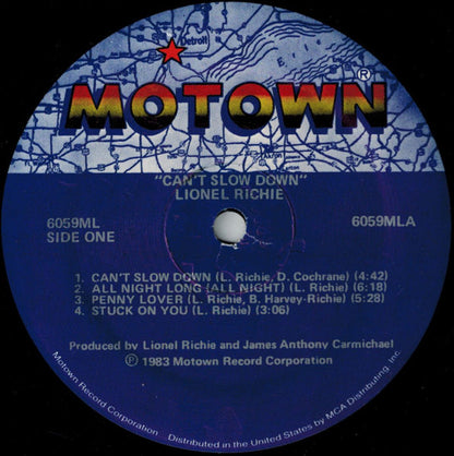 Lionel Richie - Can't Slow Down - LP 4