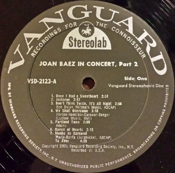 Joan Baez - In Concert Part 2 - LP 3