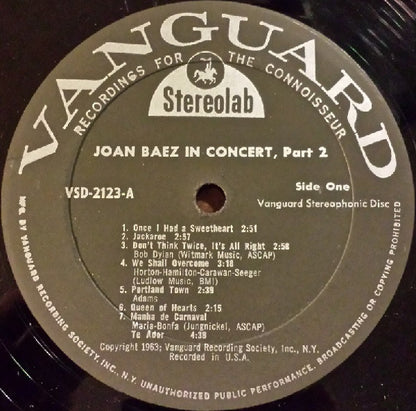 Joan Baez - In Concert Part 2 - LP 3