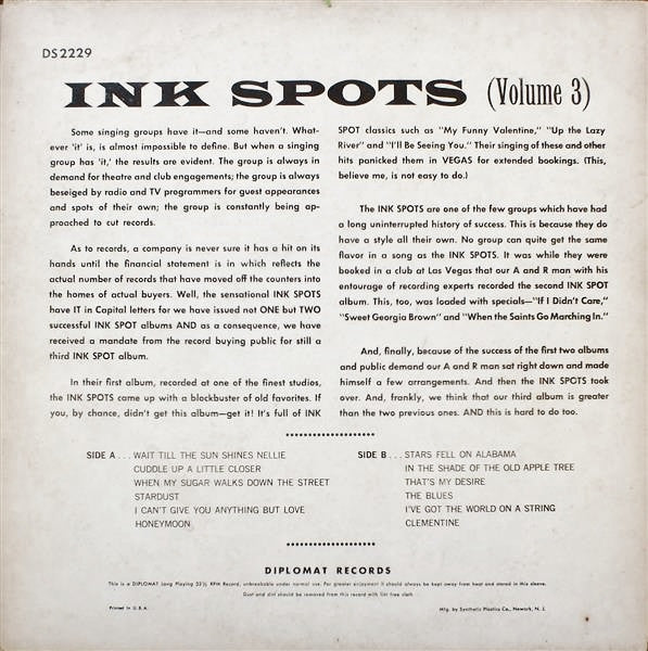 The Ink Spots - The Ink Spots Sing Stardust Volume 3 - LP 3