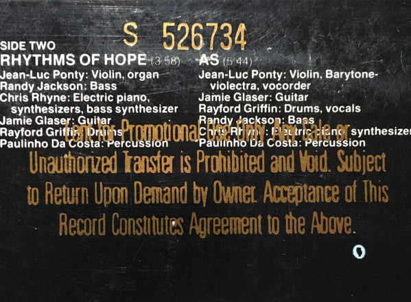 Jean-Luc Ponty - Mystical Adventures - LP 5