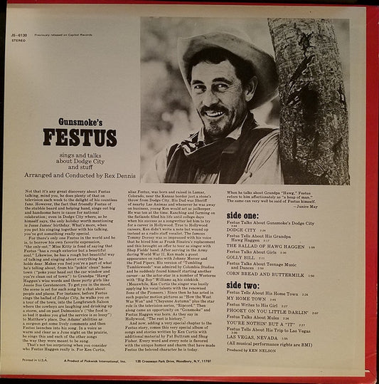 Gunsmoke's Festus* - Sings And Talks 'Bout Dodge City 'N Stuff - Vinyl, LP 2
