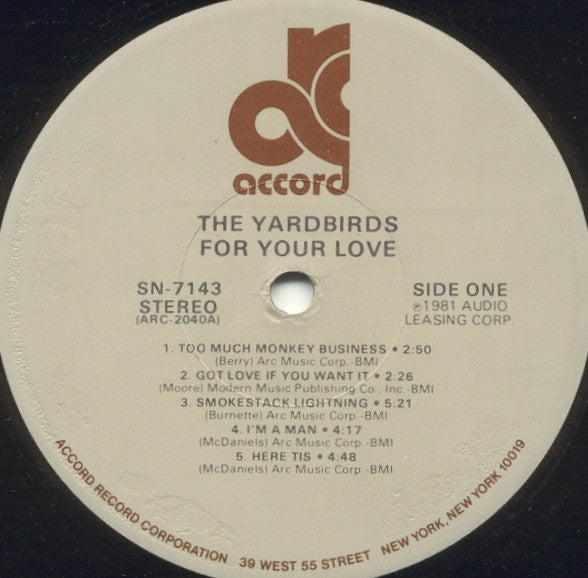 The Yardbirds - For Your Love - LP 3