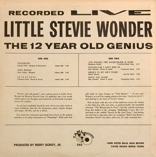 Little Stevie Wonder - The 12 Year Old Genius - Recorded Live - LP 2