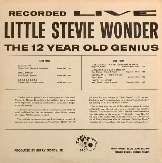 Little Stevie Wonder - The 12 Year Old Genius - Recorded Live - LP 2