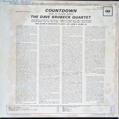 The Dave Brubeck Quartet - Countdown Time In Outer Space - Vinyl, LP, Album, Mono 2