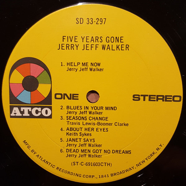 Jerry Jeff Walker - Five Years Gone - Vinyl, LP, Album, Stereo 3