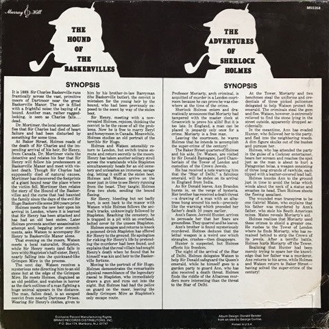 Basil Rathbone and Nigel Bruce - The Hound Of The Baskervilles & The Adventures Of Sherlock Holmes - LP 2