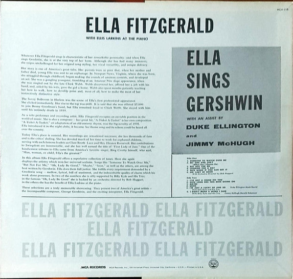 Ella Fitzgerald - Ella Sings Gershwin - LP 2