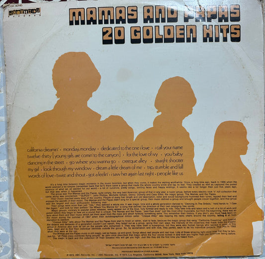 Mamas And Papas - 20 Golden Hits - LP 2