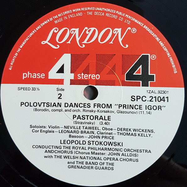 Tchaikovsky / Borodin / Stravinsky - Stokowski*, Royal Philharmonic Orchestra, John Alldis Chorus*, Welsh National Opera Chorale*, Band Of The Grenadier Guards* - 1812 Overture / Polovtsian Dances / Pastorale - LP 5