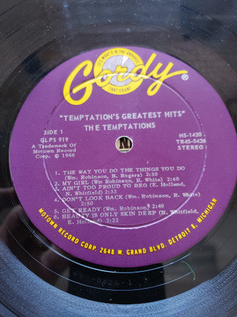 The Temptations - Greatest Hits - LP 3