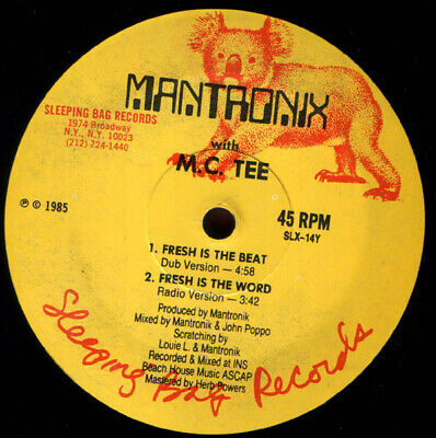 Mantronix w/MC Tee - Fresh is the Word 12" Single